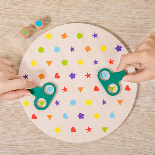Jeu de Société Montessori – Couleurs, Formes et Dés Éducatif SUN N.