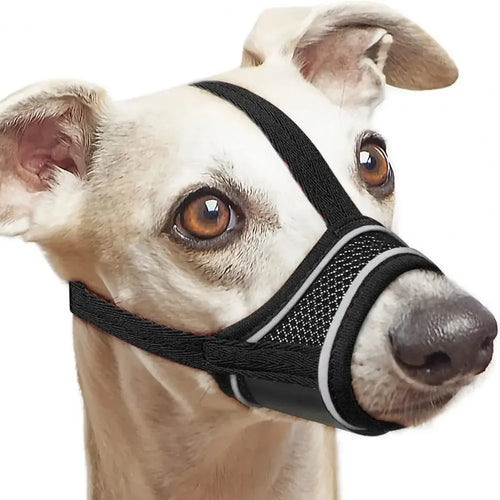 Muselière respirante et réglable pour chien - Masque anti-morsure doux pour la prévention de la mastication et le toilettage (ajustement confortable, boucle sécurisée) SUN N.
