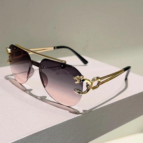 KAMMPT lunettes de soleil pilote sans monture hommes mode Vintage dégradé nuances décontractées femmes à la mode marque Design décor extérieur lunettes de soleil SUN N.