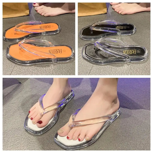 Tongs Transparentes PVC - Chaussons Plage Plateforme Antidérapants Été SUN N.