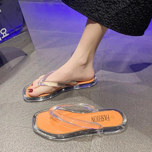 Tongs Transparentes PVC - Chaussons Plage Plateforme Antidérapants Été SUN N.