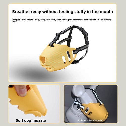 Muselière Souple en Silicone TPR pour Chien – Anti-Morsure, Perméable à l’Eau SUN N.