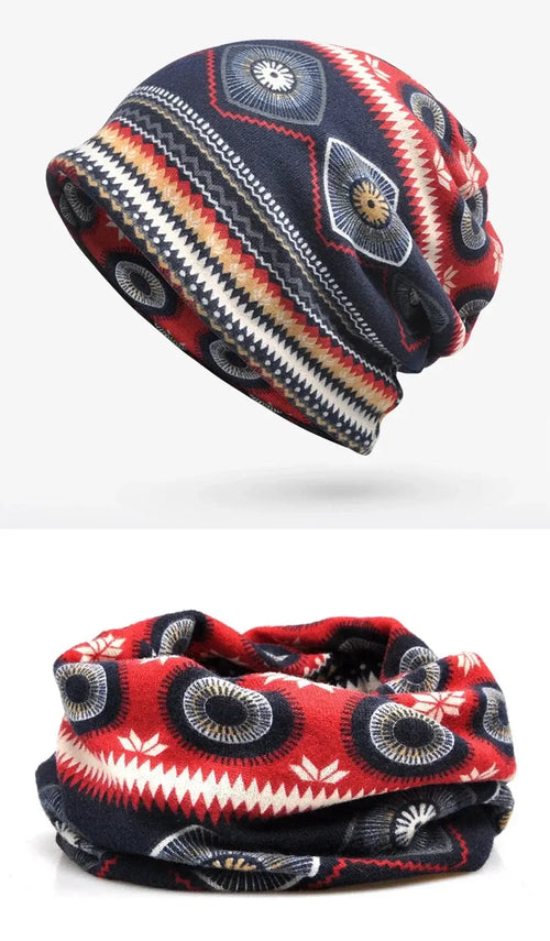 Bonnet Tricot Unisexe en tricot doux avec motifs colorés, parfait pour le style streetwear et le confort au quotidien.