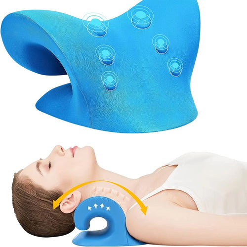 Appareil de traction cervicale - Étireur de cou et épaules - Oreiller de massage chiropratique pour soulagement douleur et alignement de la colonne SUN N.