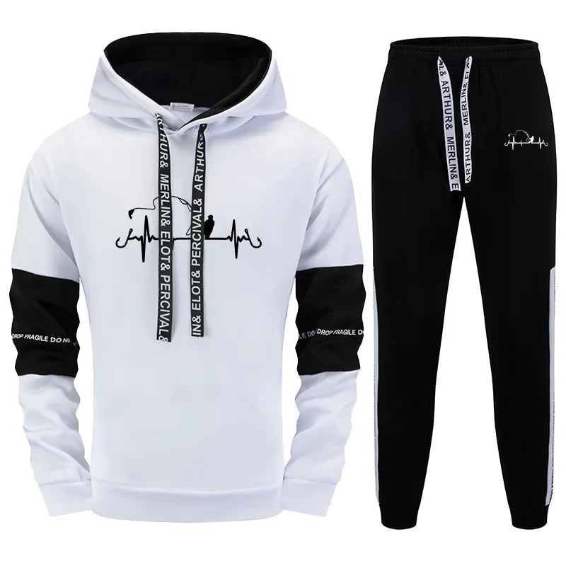 Mens tracksuit set hoodie and joggers