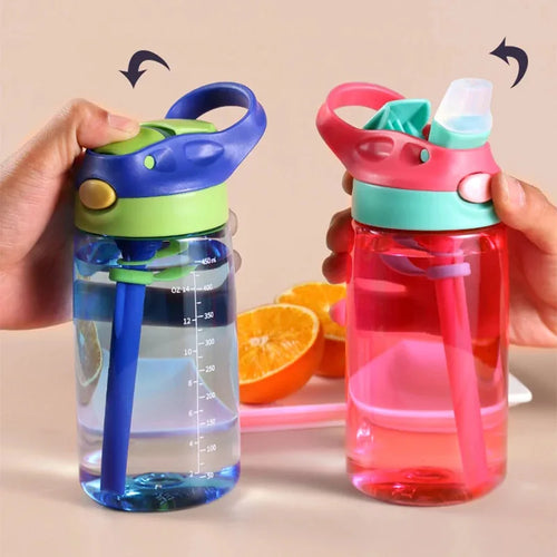 Bouteille d'eau 480ml avec Paille pour Enfants Filles - Portable Sport Gym