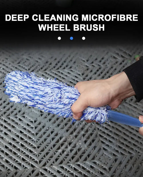 SEAMETAL Brosse Jante & Roue - brosse de detailing en peluche microfibre pour nettoyage automobile.