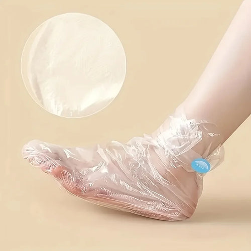 Chaussettes hydratantes pour pied de poulet 100 pièces, sacs de pied transparents, pied PE, couvertures de spa, dissolvant de callosités, soins des pieds, outils de pédicure SUN N.