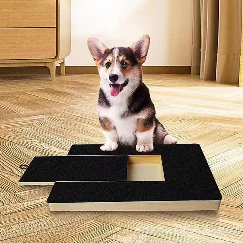 Planche à gratter pour ongles de chien, tampon de garniture d'ongles, planche à gratter en bois extractible pour animaux de compagnie, jouet boîte de friandises intégrée, planche de papier de verre pour chien SUN N.