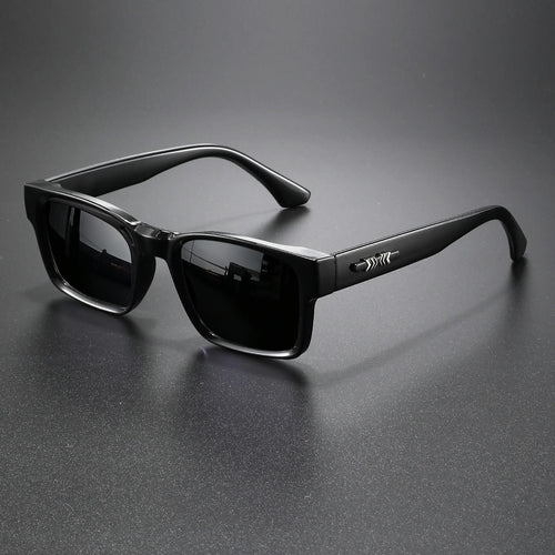 Lunettes de soleil rétro punk - Monture carrée protectrice, UV400 unisexe pour les aventures en plein air et le style décontracté SUN N.