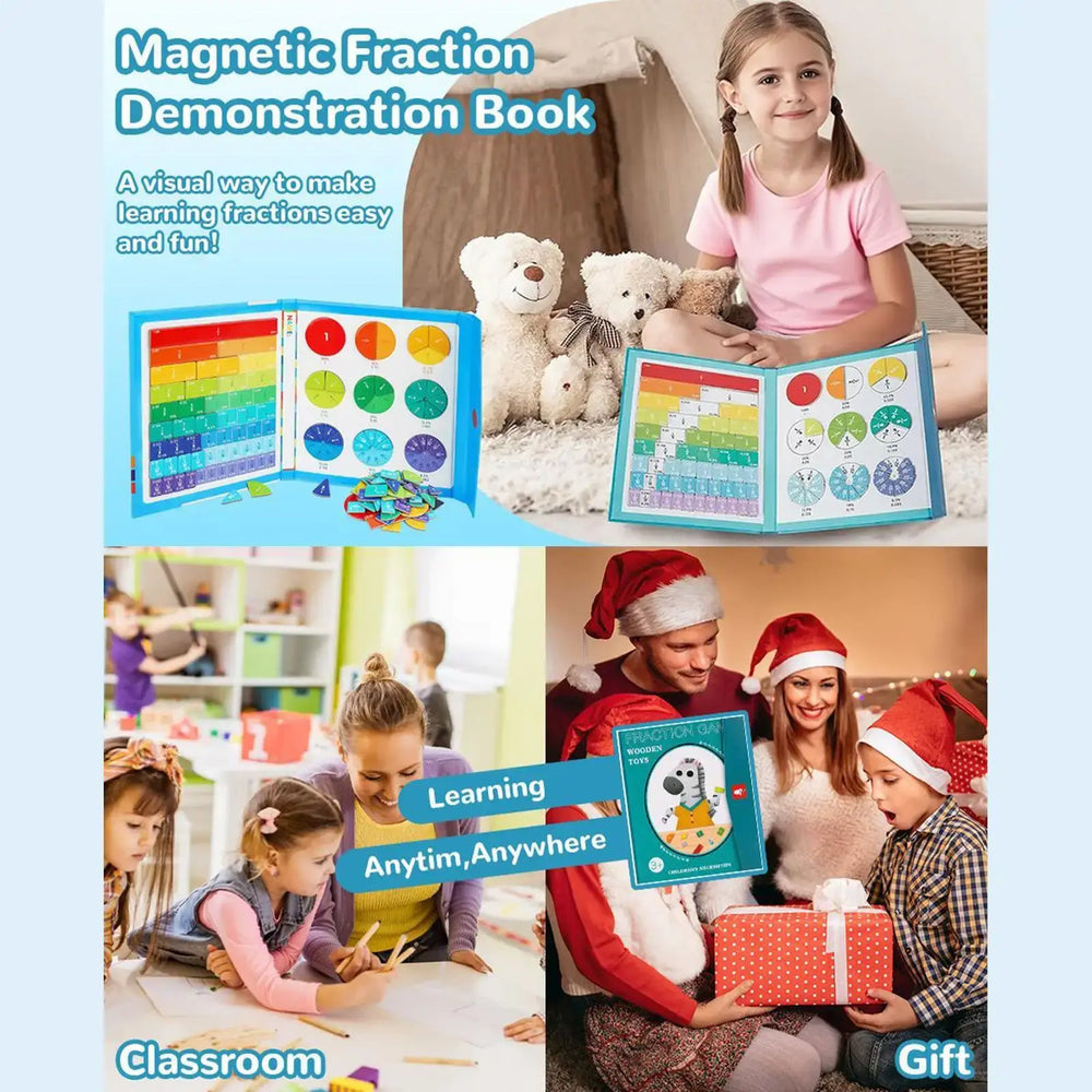 Carreaux & Cercles de Fractions Magnétiques - Visual learning for fractions using a magnetic demonstration book.
