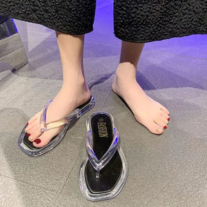 Tongs Transparentes PVC - Chaussons Plage Plateforme Antidérapants Été SUN N.