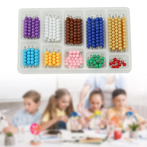 Perles de comptage Montessori, aide pédagogique, chaînes de perles Montessori pour garçons et filles SUN N.