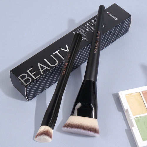 Set 2 pinceaux maquillage – Fond de teint plat, contour angle sous les yeux, crème liquide SUN N.