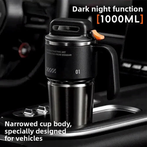 1 liter insulated water bottle with straw