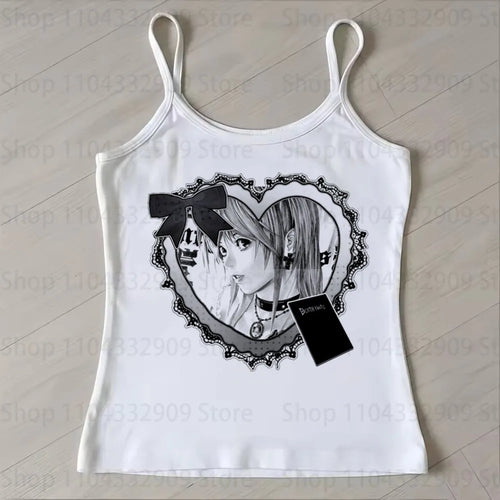 Baby Tee Crop Top Femme featuring an artistic design of a girl in a heart frame, perfect for vintage and alternative styles.