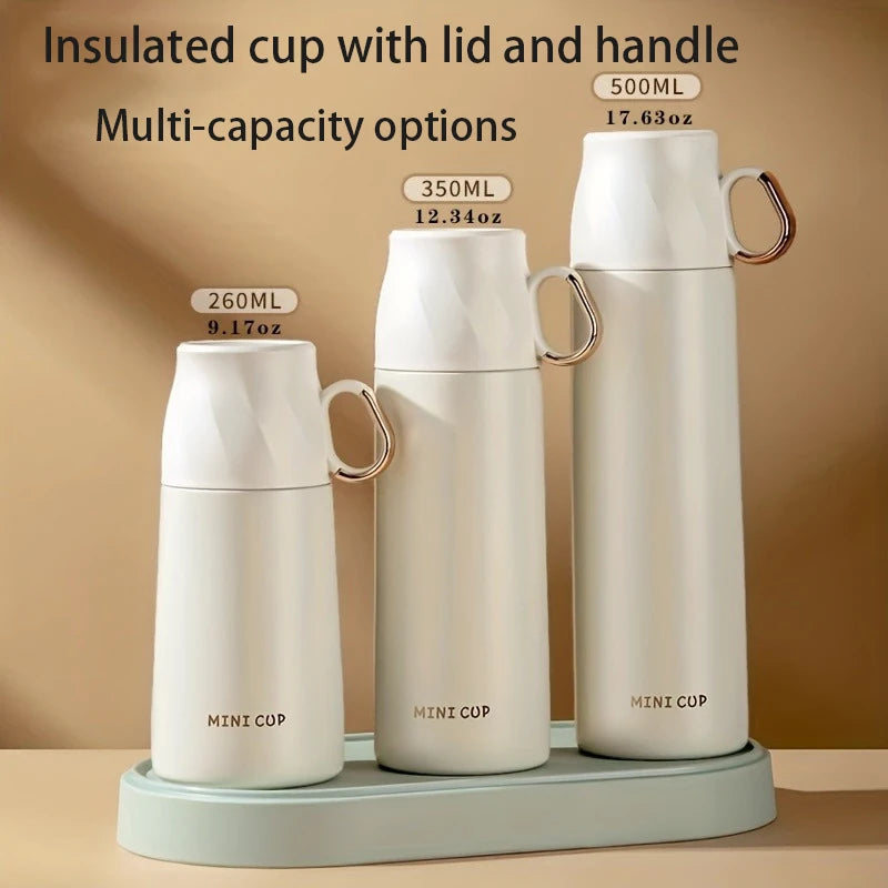 Mini Insulated Thermos Stainless Steel Portable Vacuum Bottle with Cup Lid