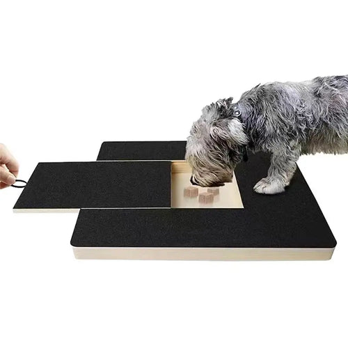 Planche à gratter pour ongles de chien, tampon de garniture d'ongles, planche à gratter en bois extractible pour animaux de compagnie, jouet boîte de friandises intégrée, planche de papier de verre pour chien SUN N.