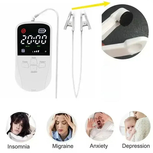 CES Clip de Stimulation du Nerf Vague en utilisation pour favoriser un sommeil réparateur et réduire l'anxiété.