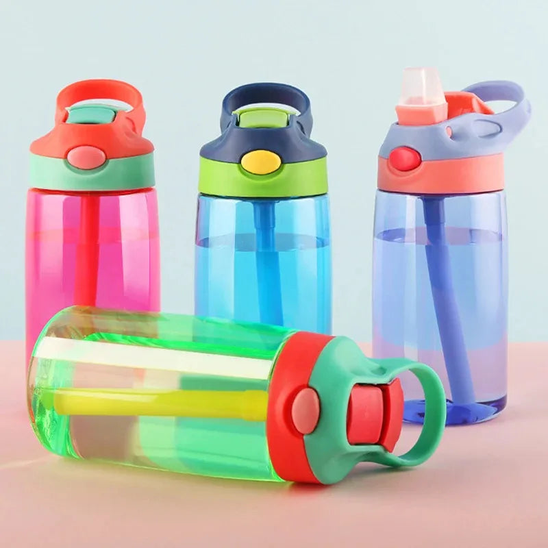 Bouteille d'eau 480ml avec Paille pour Enfants Filles - Portable Sport Gym