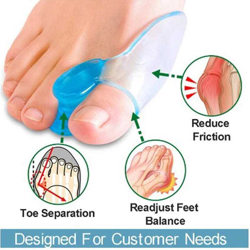 2 pièces Séparateur d'orteils en silicone - Correcteur hallux valgus (oignon) - Écarteur orthopédique pour soulagement douleur et réalignement SUN N.