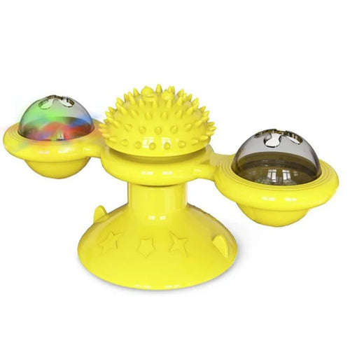 Moulin à vent pour chat, jouet interactif pour animaux de compagnie, Puzzle, jeu pour chat, plateau tournant pour chaton, brosse à dents, fournitures pour animaux de compagnie SUN N.