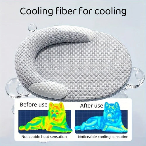 Tapis Rafraîchissant en Soie Glacée pour Animaux – Lit Ovale Respirant SUN N.