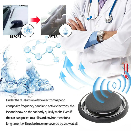 Dégivreur Solaire & USB Portable with electromagnetic snow removal instrument for quick ice melting.