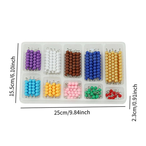 Perles de comptage Montessori, aide pédagogique, chaînes de perles Montessori pour garçons et filles SUN N.