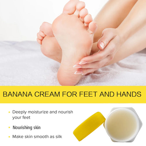 Soin du talon Ultra hydratant et craquelé avec extrait de banane pour les pieds secs et rugueux, renouvellement nocturne, 20 g/bouteille SUN N.