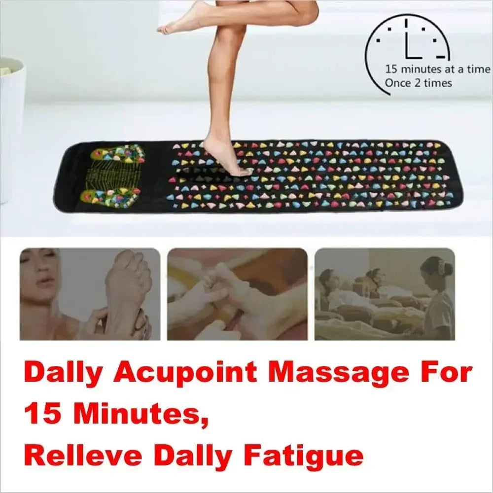 Tapis de massage des pieds par acupression - Chemin de galets imitant pierres douces - Tapis de marche santé pour relaxation et circulation sanguine SUN N.