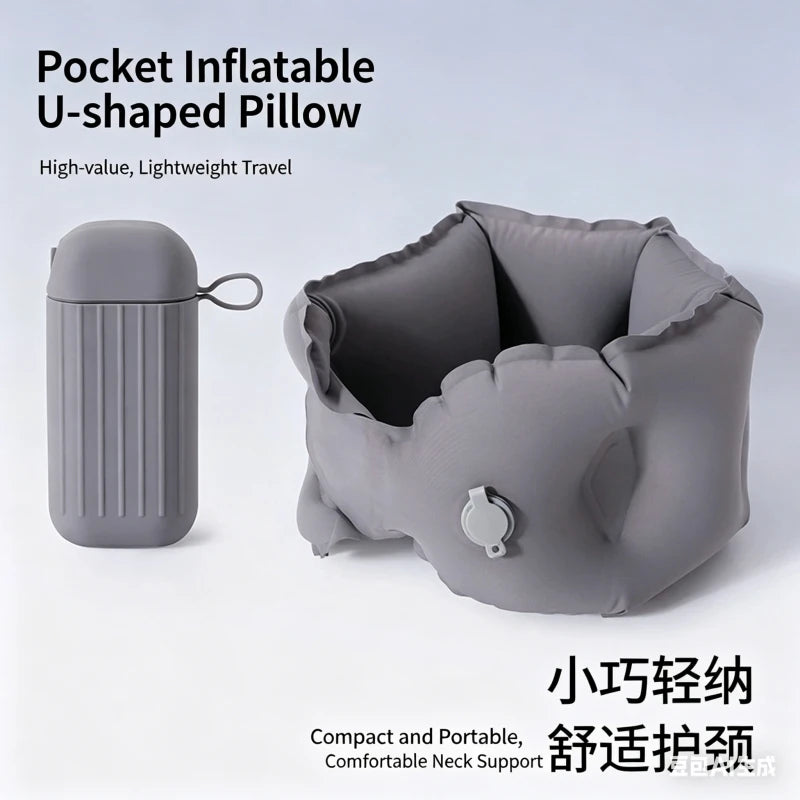Oreiller de Voyage Gonflable en U – Pliable & Portable SUN N.