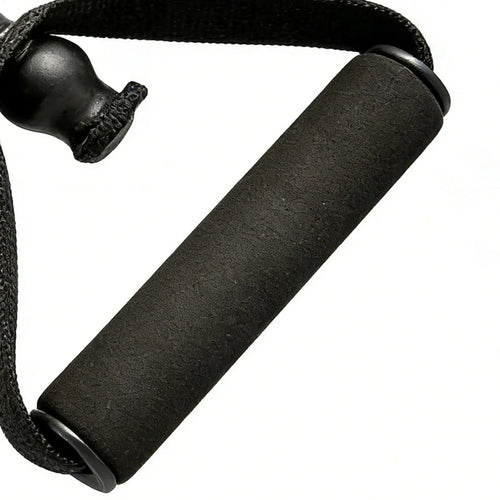 Close-up of a cervical traction device with elastic padding handle for comfortable grip.