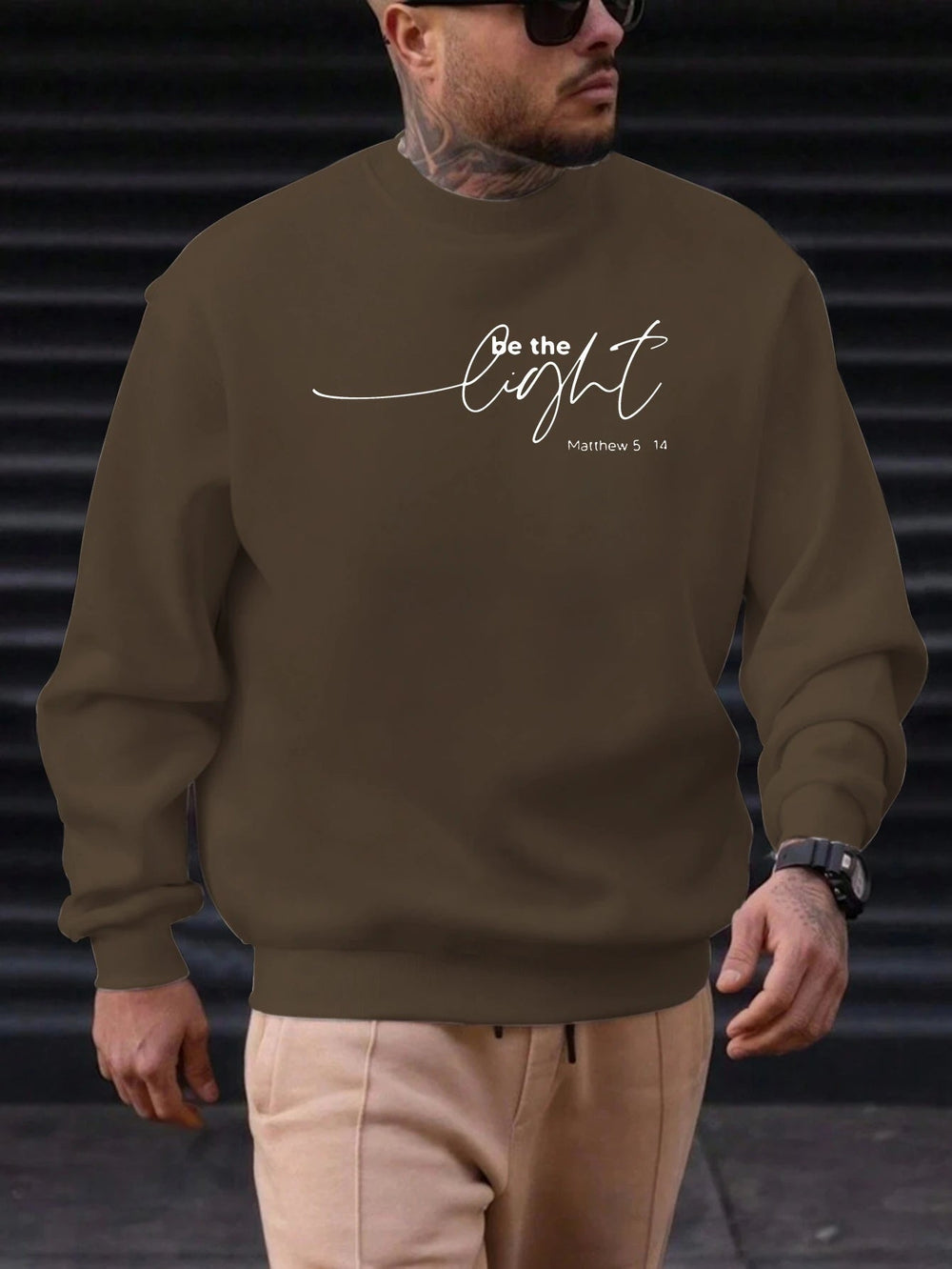 Sweat-shirt Homme "Soyez la Lumière" - Citation Inspirante Matthieu 5:14 SUN N.