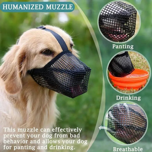 Muselière respirante en maille pour chiens, masque buccal réglable anti-aboiement et anti-morsure pour petits et moyens chiens, accessoires pour animaux de compagnie SUN N.