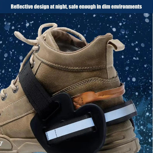 Crampons antidérapants d'extérieur pour chaussures, couvre-bottes d'hiver avec 9 pointes métalliques pour la glace et la neige, antidérapants pour la neige et le glace SUN N.