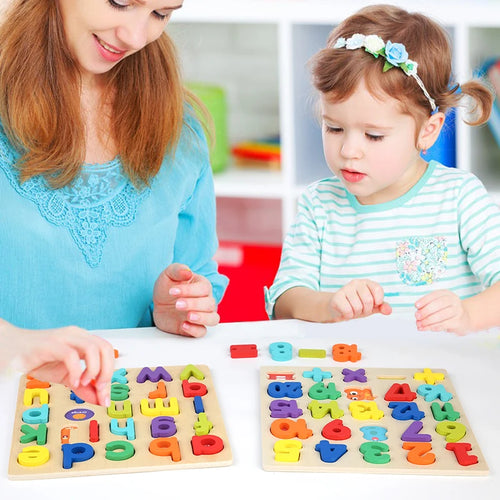 Puzzle en bois Montessori pour enfants-numéro arithmétique alphabétique formes géométriques jeu éducatif jouet pour l'apprentissage préscolaire SUN N.