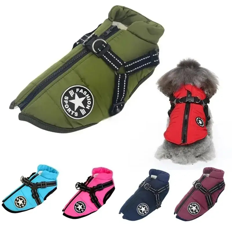 Veste pour chien avec harnais intégré – Manteau hiver chaud et imperméable SUN N.