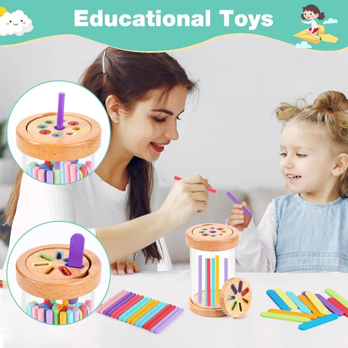 Jouets Montessori en bois, jouets de tri des couleurs, motricité Fine, jeux de correspondance sensorielle, jouets éducatifs pour enfants de 1 à 3 ans, cadeau de 3 ans et plus SUN N.