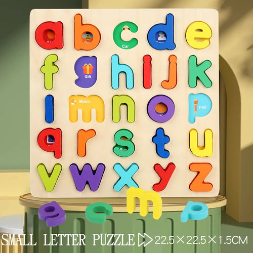 Puzzle en bois Montessori pour enfants-numéro arithmétique alphabétique formes géométriques jeu éducatif jouet pour l'apprentissage préscolaire SUN N.