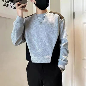 Sweatshirt Homme Épissé Col Rond - Hoodie Manches Longues Tendance Printemps/Automne SUN N.