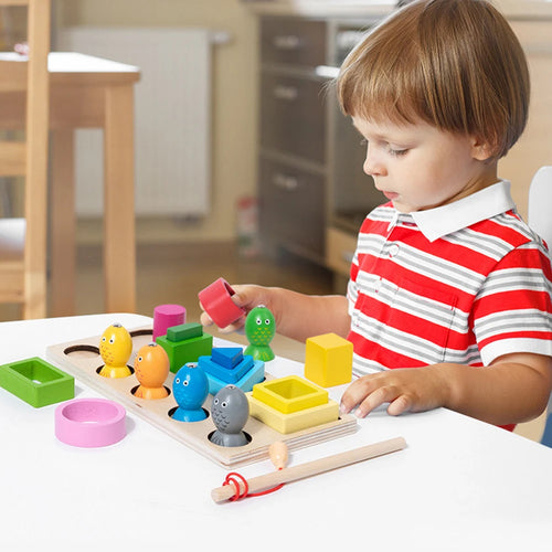 Puzzle en Bois Montessori pour ApprentiCumbria de la Pêche Magnétique, Outil de Classification et d'ApprentiCumbria pour Enfant SUN N.
