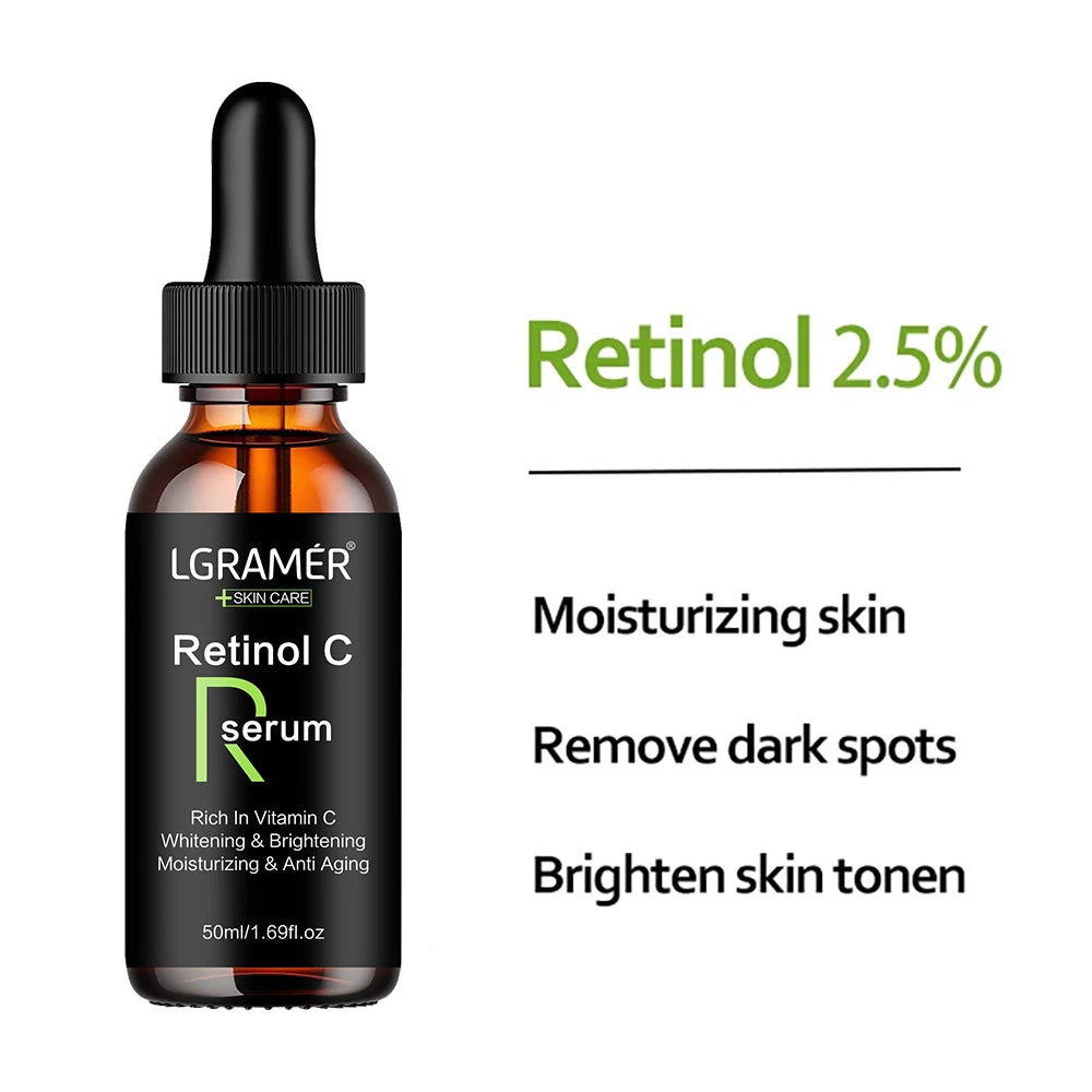 Sérum anti-âge au rétinol, blanchissant, hydratant, élimine les taches pigsens, rétrécit les pores, huile raffermissante pour le visage SUN N.