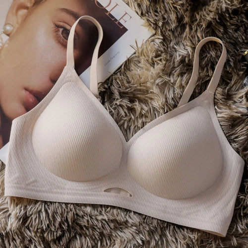 Soutien Gorge Push Up Sans Couture  pour femme, sous-vêtement sexy, sans fil, creux, confortable, respirant, section fine SUN N.