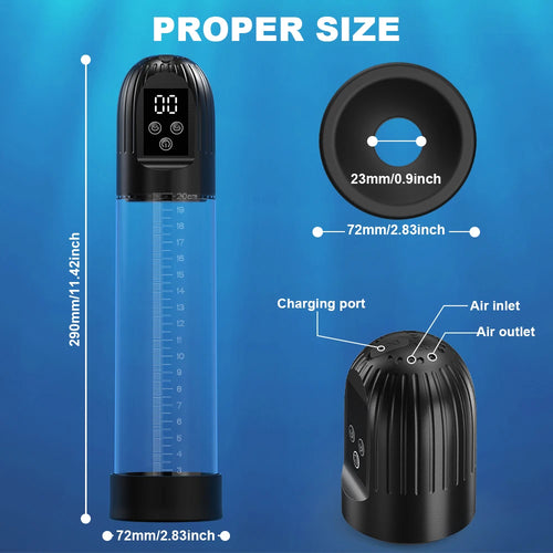 Pompe à Pénis Électrique IPX7 – Masturbateur & Agrandisseur pour Hommes SUN N.