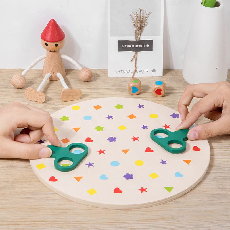 Jeu de Société Montessori – Couleurs, Formes et Dés Éducatif SUN N.