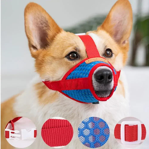 Muselière respirante réglable pour petit chien, couvre-bouche en maille souple, accessoires d'entraînement pour animaux de compagnie, empêche les morsures et les aboiements, Shiba Inu SUN N.