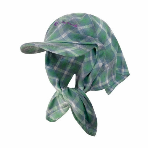 Casquette de baseball rétro à carreaux avec foulard intégré, réglable et tendance, protection solaire, pour le sport SUN N.