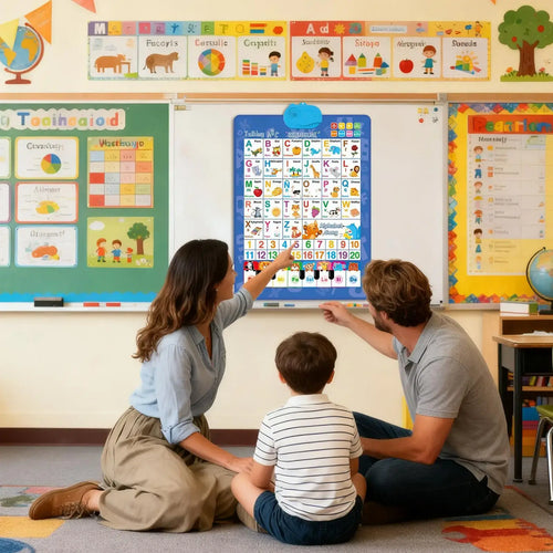 Tableau mural parlant bilingue pour enfants, affiche éducative anglaise et espagnole, jouet interactif avec musique pour l'apprentissage en classe SUN N.