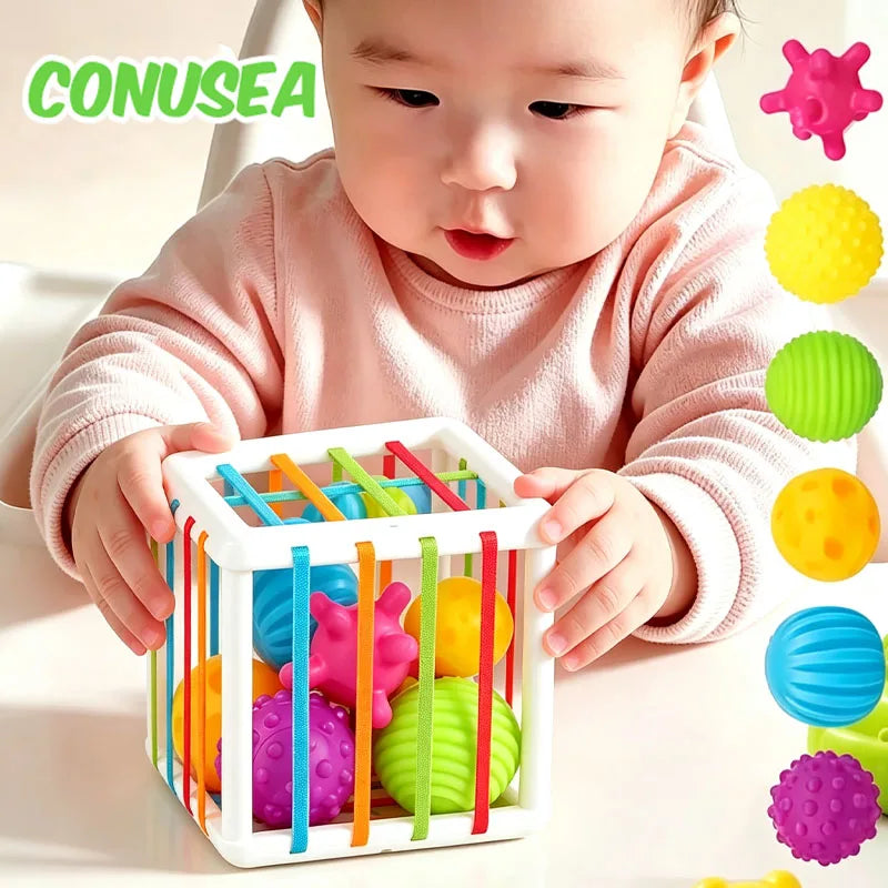 Jouet Montessori Sensoriel – Blocs Colorés et Jeu de Tri Bébé SUN N.